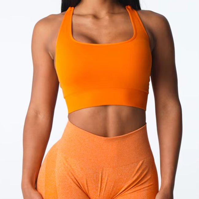 Womens Casual Fitness 94%Nylon 6%Spandex Sports Bra TZ9807 print logo 15