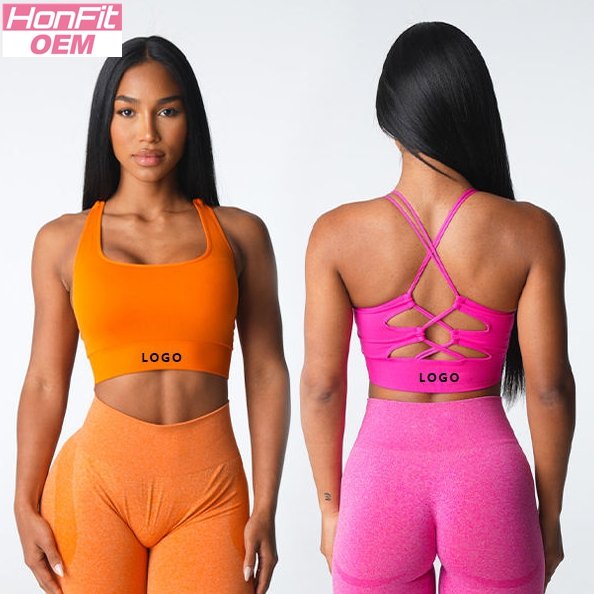 Womens Casual Fitness 94%Nylon 6%Spandex Sports Bra TZ9807 print logo 12
