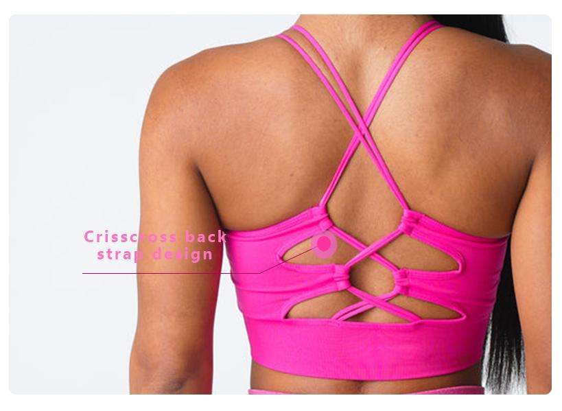 Womens Casual Fitness 94%Nylon 6%Spandex Sports Bra TZ9807 print logo 8