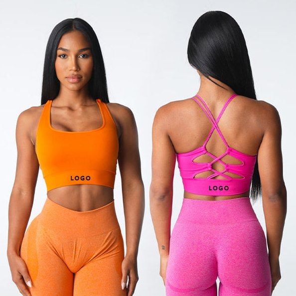 Womens Casual Fitness 94%Nylon 6%Spandex Sports Bra TZ9807 print logo 4