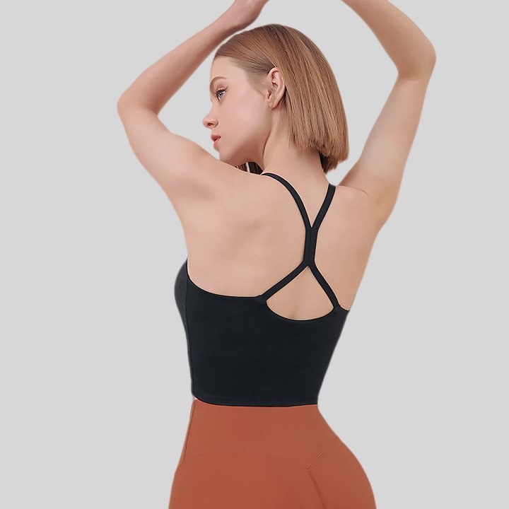 Womens Yoga Workout 75%Nyolon 25%Spandex Tank Top W0017 print logo 2