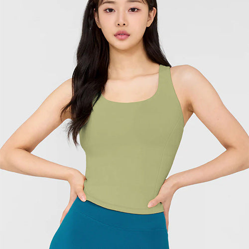 Womens Fitness Yoga 75%Nyolon 25%Spandex Tank Top W0031-1 print logo 1