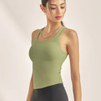 Womens Fitness Yoga 75%Nyolon 25%Spandex Tank Top W0031-1 print logo 12