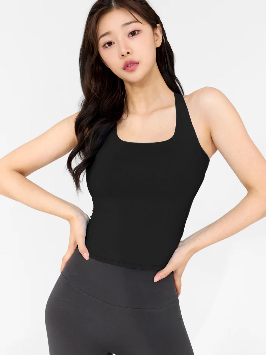Womens Fitness Yoga 75%Nyolon 25%Spandex Tank Top W0031-1 print logo 17