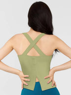 Womens Fitness Yoga 75%Nyolon 25%Spandex Tank Top W0031-1 print logo 26