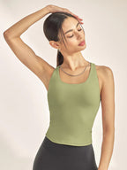 Womens Fitness Yoga 75%Nyolon 25%Spandex Tank Top W0031-1 print logo 28