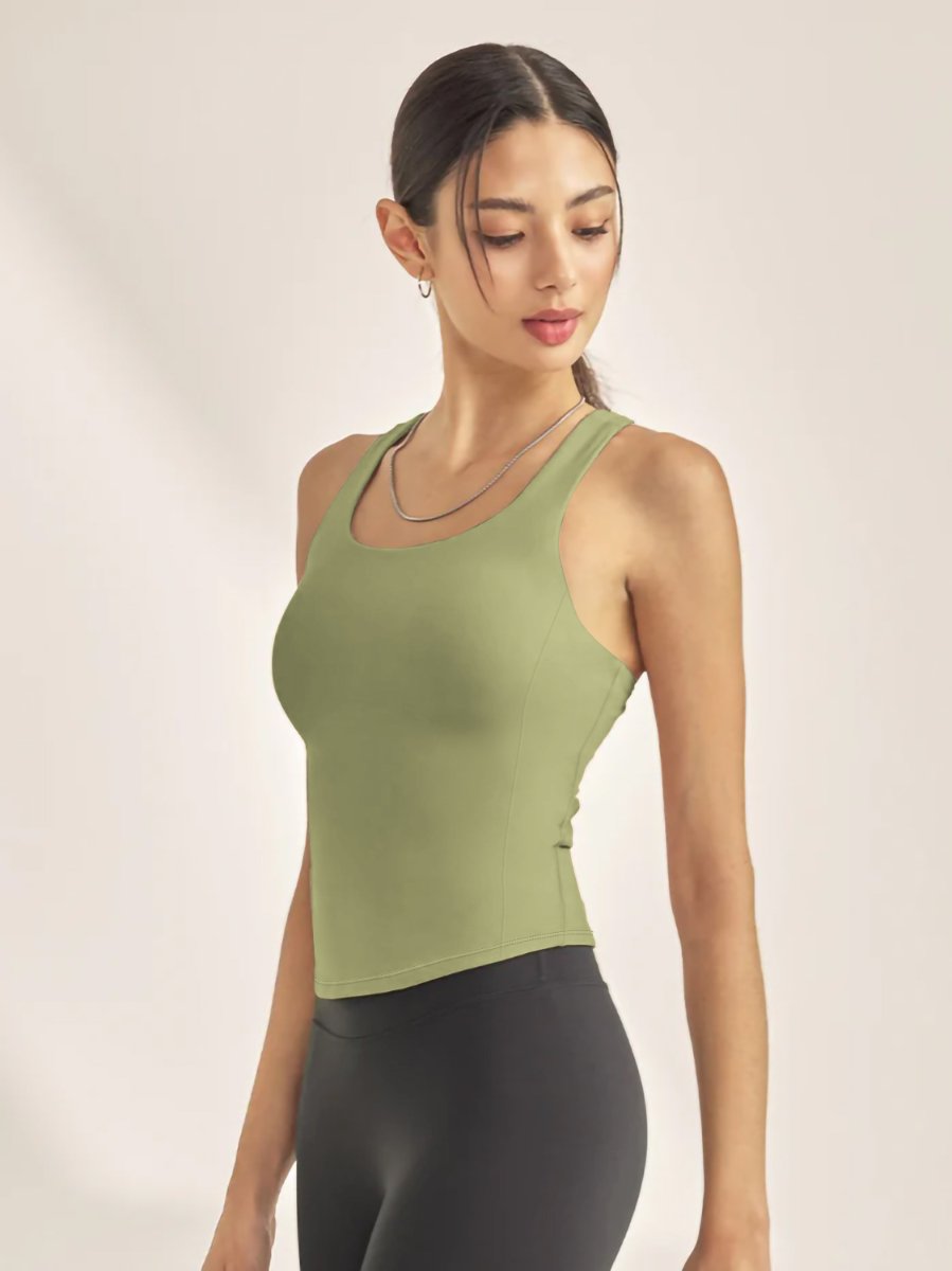 Womens Fitness Yoga 75%Nyolon 25%Spandex Tank Top W0031-1 print logo 30