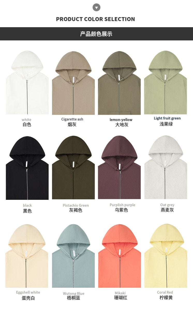 Mens Casual Oversized 100% Cotton Hoodie Set W1-W2-W3-K8 - zip hoodie print logo 15