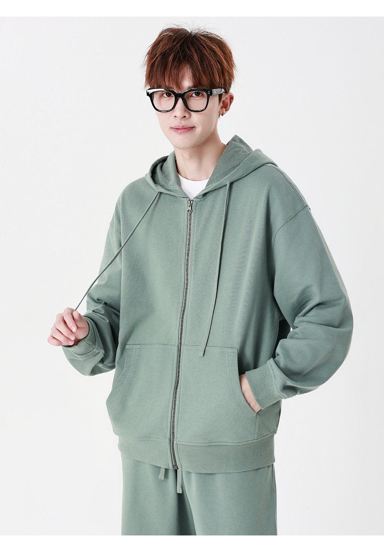 Mens Casual Oversized 100% Cotton Hoodie Set W1-W2-W3-K8 - zip hoodie print logo 26
