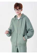 Mens Casual Oversized 100% Cotton Hoodie Set W1-W2-W3-K8 - zip hoodie print logo 26