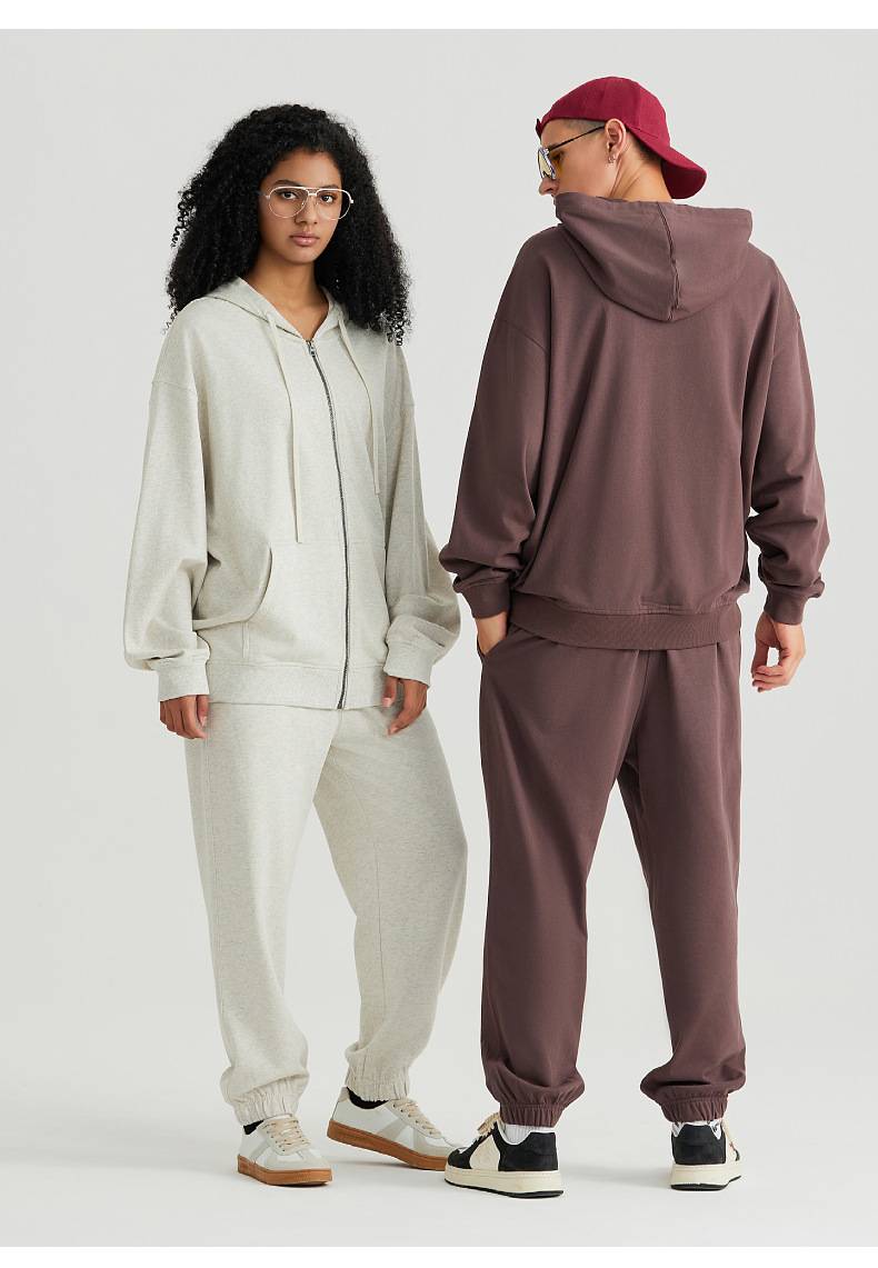 Mens Casual Oversized 100% Cotton Hoodie Set W1-W2-W3-K8 - zip hoodie print logo 27