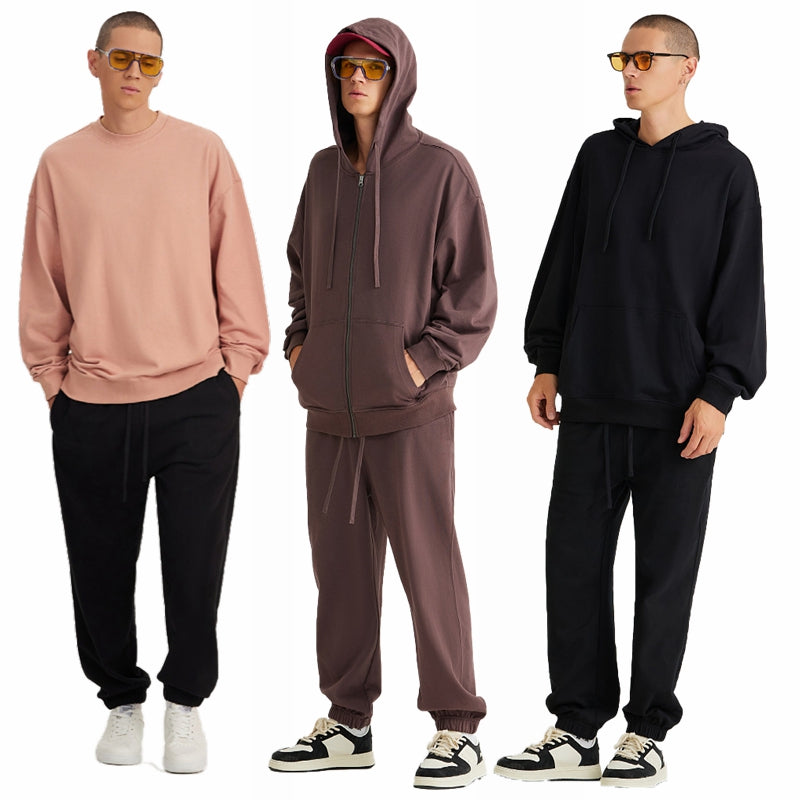 Mens Casual Oversized 100% Cotton Hoodie Set W1-W2-W3-K8