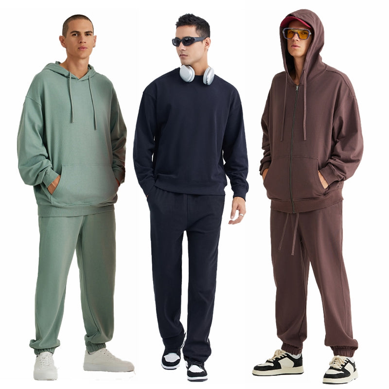 Mens Casual Oversized 100% Cotton Hoodie Set W1-W2-W3-K8