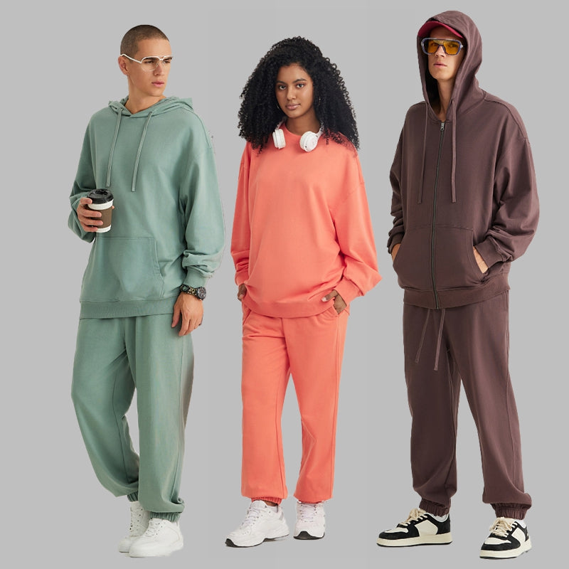 Mens Casual Oversized 100% Cotton Hoodie Set W1-W2-W3-K8