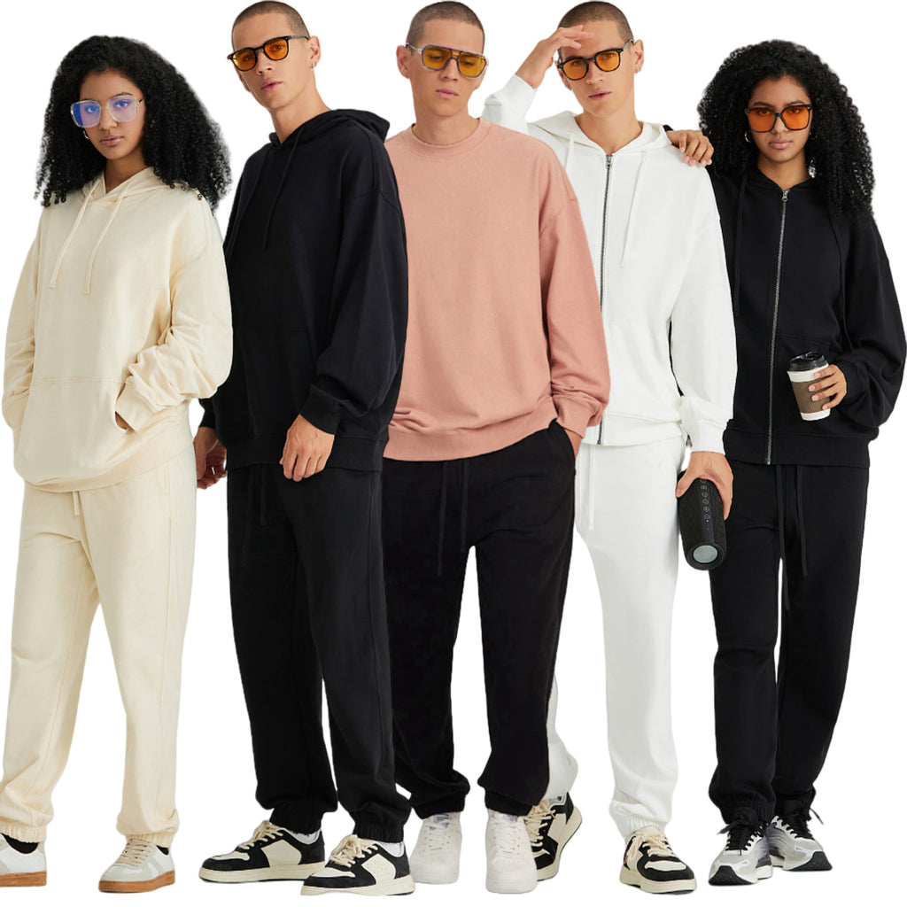 Mens Casual Oversized 100% Cotton Hoodie Set W1-W2-W3-K8