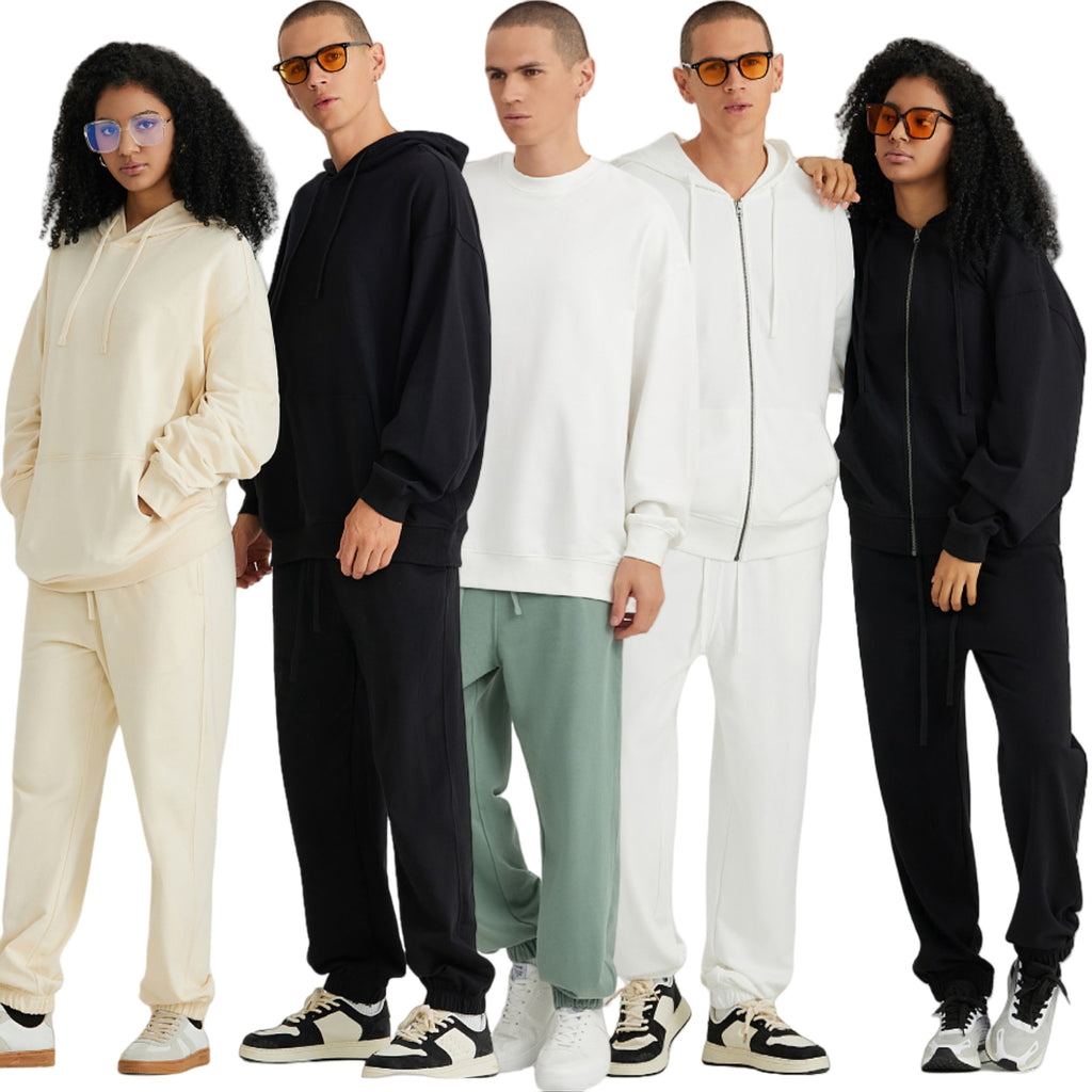 Mens Casual Oversized 100% Cotton Hoodie Set W1-W2-W3-K8