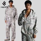 Mens Streetwear 68.5%Polyester 31.5%Cotton Zip Hoodie Sweatpants Set W25518+W25519+K25 print logo 7