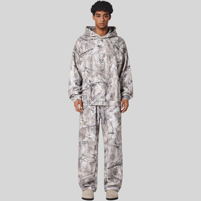 Mens Streetwear 68.5%Polyester 31.5%Cotton Hoodie Sweatpants Set W25518+W25519+K25