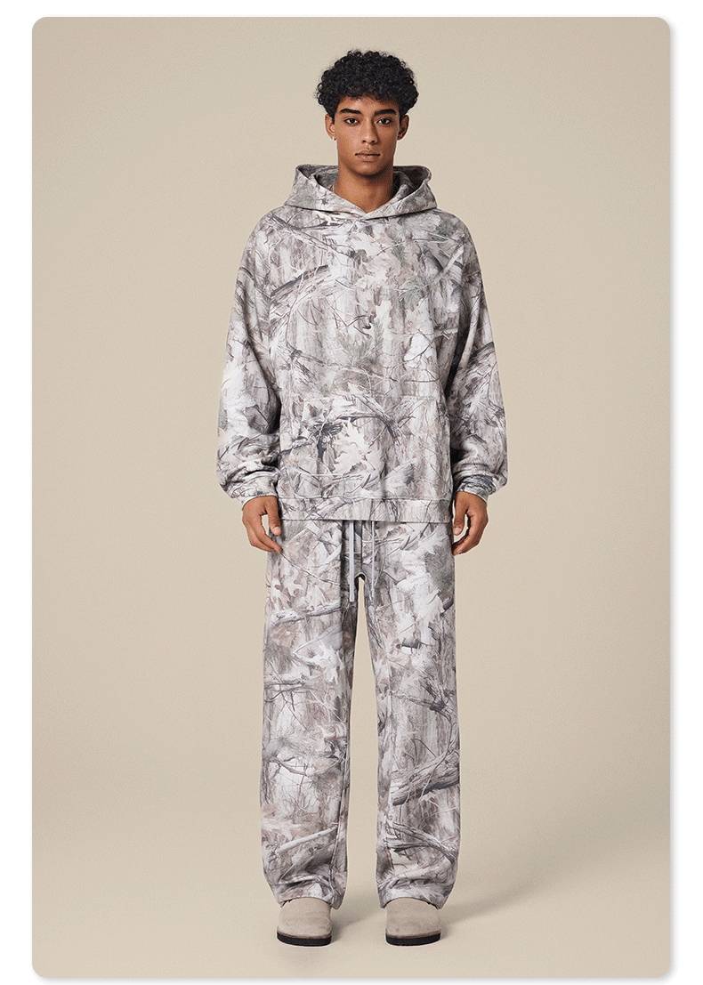 Mens Streetwear 68.5%Polyester 31.5%Cotton Hoodie Sweatpants Set W25518+W25519+K25 - hoodie print logo 10