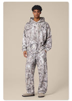 Mens Streetwear 68.5%Polyester 31.5%Cotton Hoodie Sweatpants Set W25518+W25519+K25 - sweatpants print logo 3