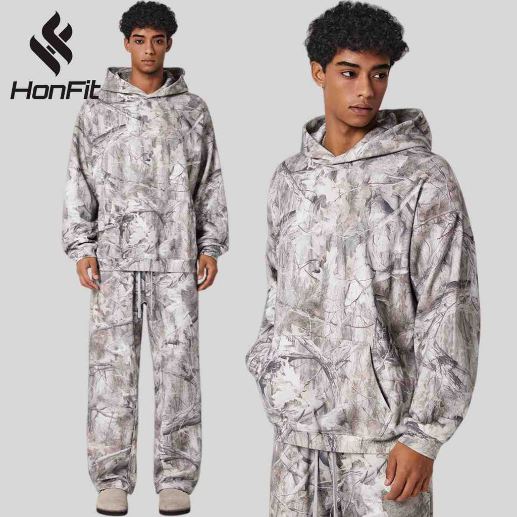 Mens Streetwear 68.5%Polyester 31.5%Cotton Hoodie Sweatpants Set W25518+W25519+K25 - hoodie print logo 18