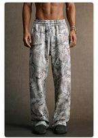 Mens Streetwear 68.5%Polyester 31.5%Cotton Hoodie Sweatpants Set W25518+W25519+K25 - sweatpants print logo 7
