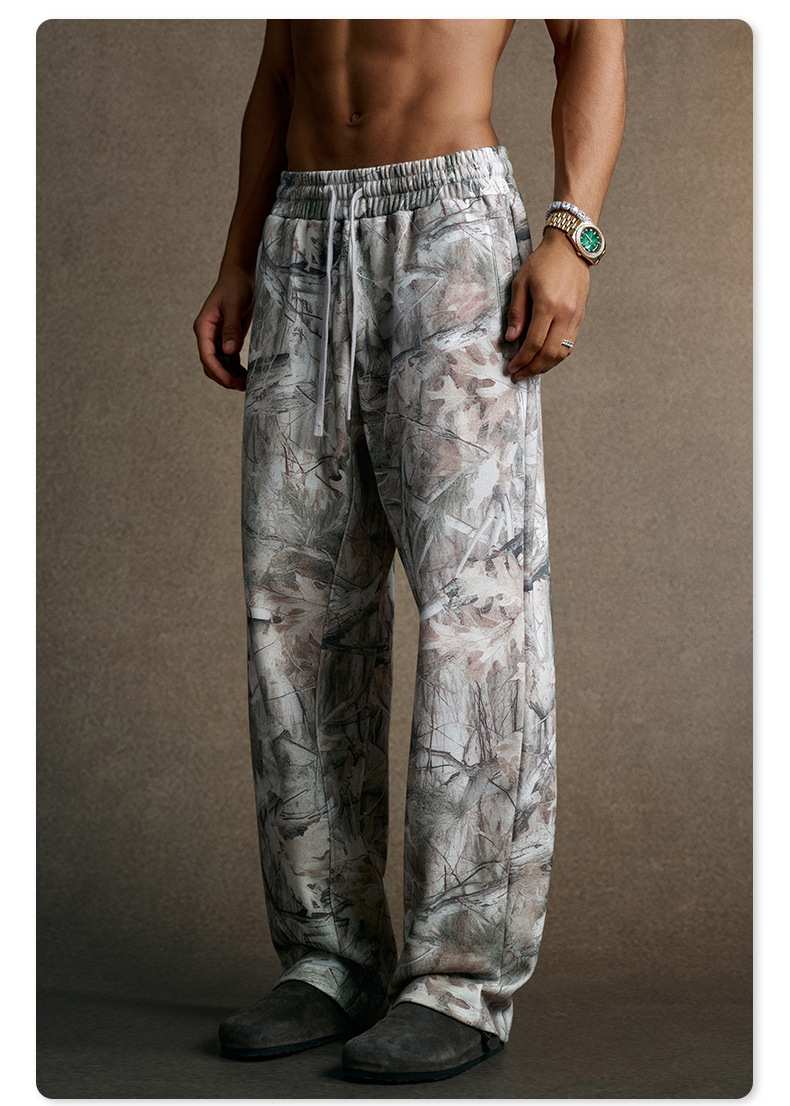 Mens Streetwear 68.5%Polyester 31.5%Cotton Hoodie Sweatpants Set W25518+W25519+K25 - sweatpants print logo 8