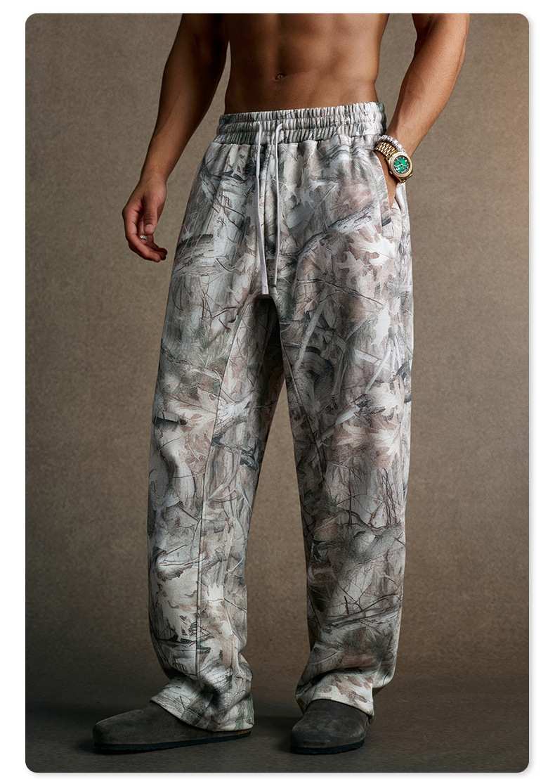 Mens Streetwear 68.5%Polyester 31.5%Cotton Hoodie Sweatpants Set W25518+W25519+K25 - sweatpants print logo 5