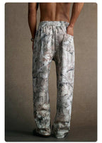 Mens Streetwear 68.5%Polyester 31.5%Cotton Hoodie Sweatpants Set W25518+W25519+K25 - sweatpants print logo 9