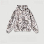 Mens Streetwear 68.5%Polyester 31.5%Cotton Hoodie Sweatpants Set W25518+W25519+K25 - zip hoodie print logo 1