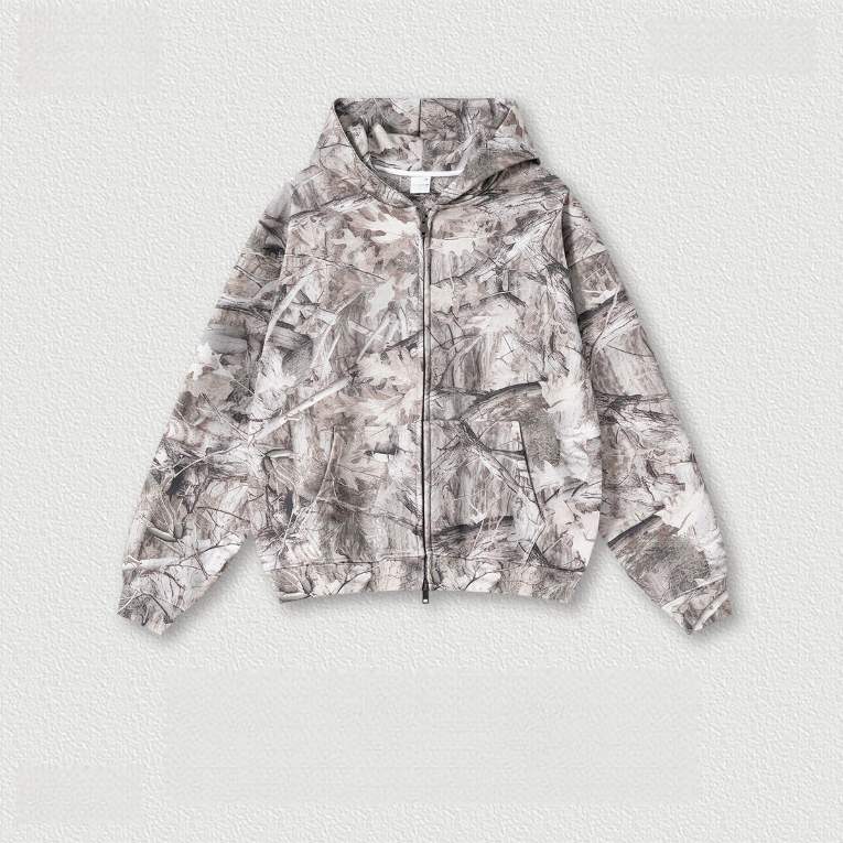 Mens Streetwear 68.5%Polyester 31.5%Cotton Hoodie Sweatpants Set W25518+W25519+K25 - zip hoodie print logo 1