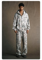 Mens Streetwear 68.5%Polyester 31.5%Cotton Hoodie Sweatpants Set W25518+W25519+K25