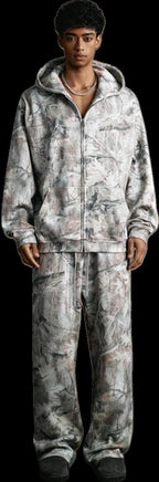 Mens Streetwear 68.5%Polyester 31.5%Cotton Hoodie Sweatpants Set W25518+W25519+K25 - Honfitwear