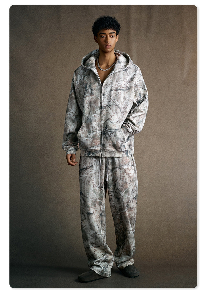 Mens Streetwear 68.5%Polyester 31.5%Cotton Hoodie Sweatpants Set W25518+W25519+K25