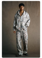 Mens Streetwear 68.5%Polyester 31.5%Cotton Hoodie Sweatpants Set W25518+W25519+K25