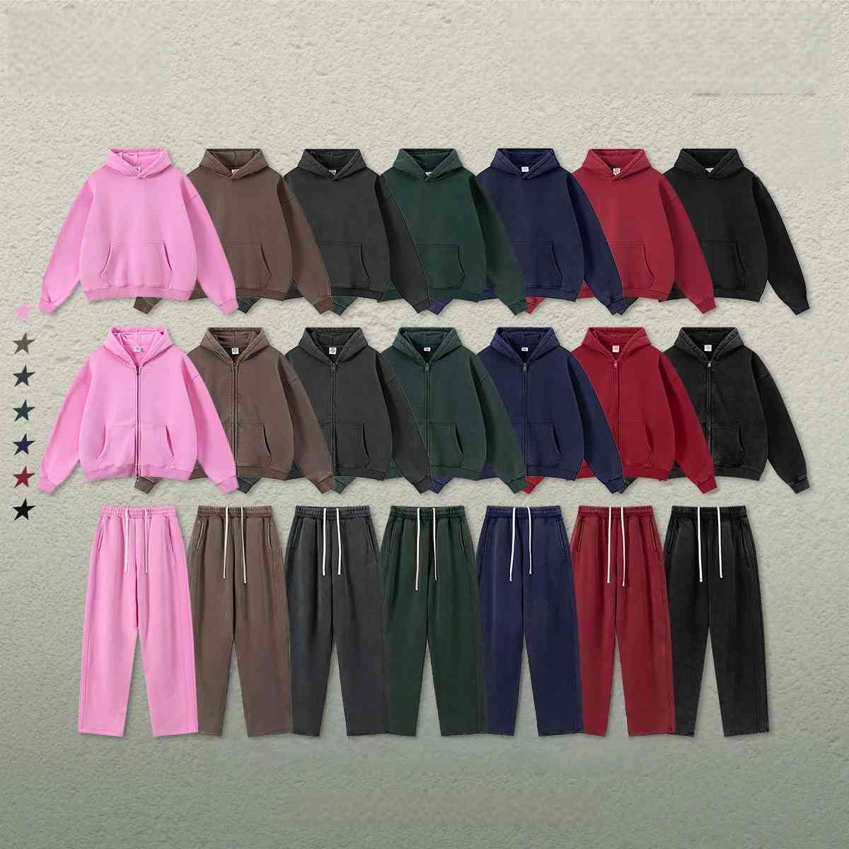 Mens Oversized 42%cotton 53%polyester 5%spandex hoodie Set W25805+W25806+K25807 Set print logo 3
