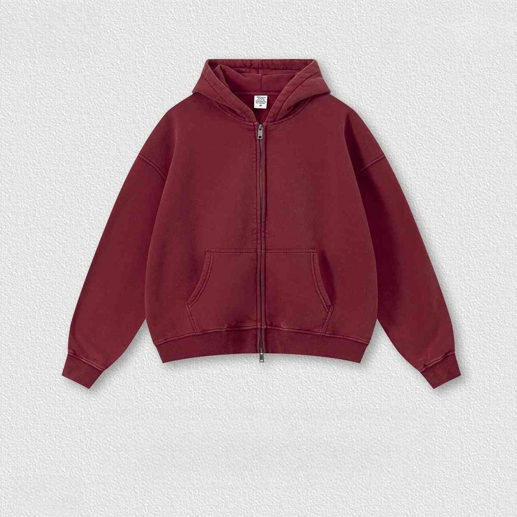 Mens Oversized 42%cotton 53%polyester 5%spandex hoodie Set W25805+W25806+K25807 - zip up print logo 2