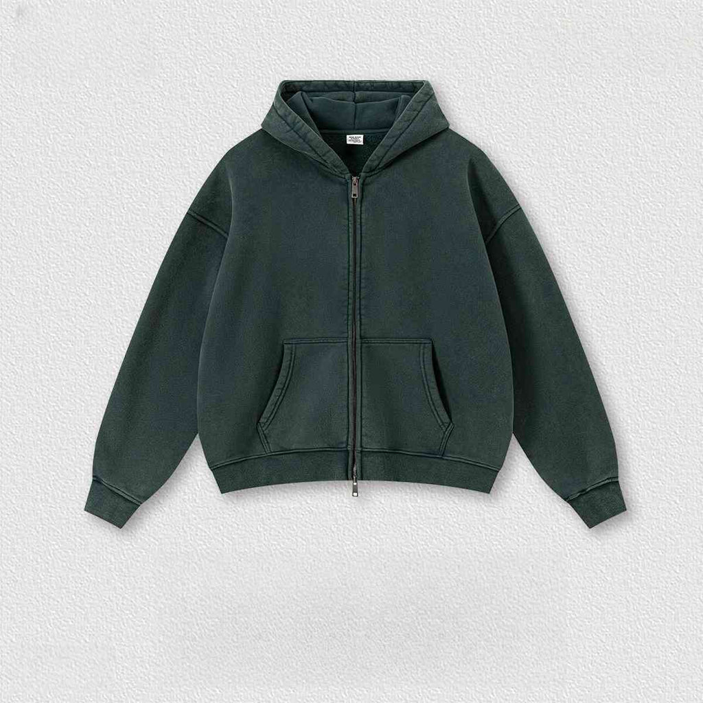 Mens Oversized 42%cotton 53%polyester 5%spandex hoodie Set W25805+W25806+K25807 - zip up print logo 1