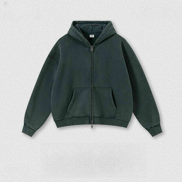 Mens Oversized 42%cotton 53%polyester 5%spandex hoodie Set W25805+W25806+K25807 - zip up print logo 1