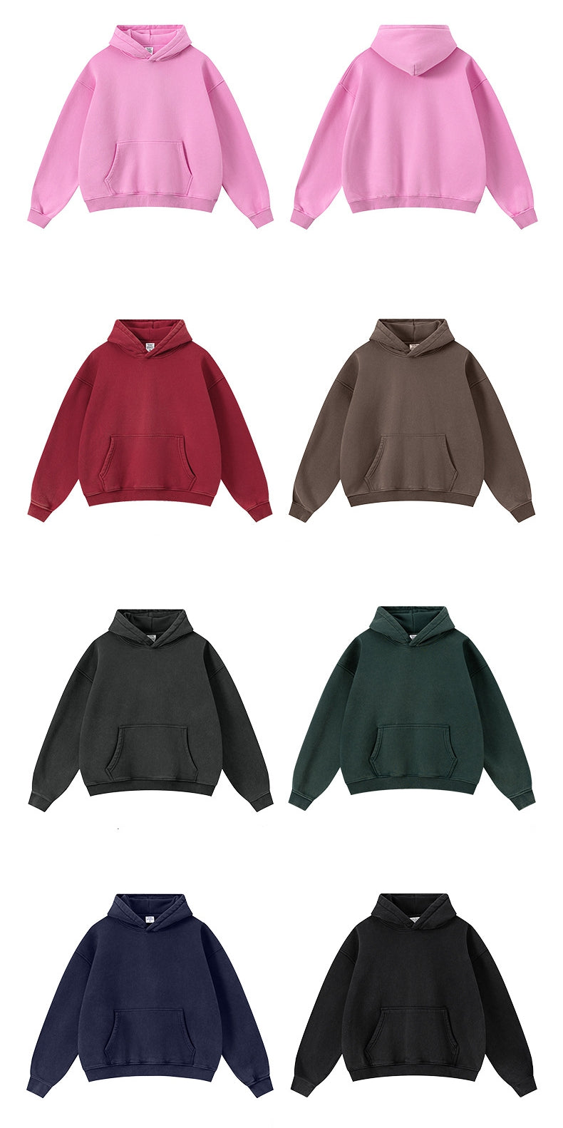 Mens Oversized 42%cotton 53%polyester 5%spandex hoodie Set W25805+W25806+K25807