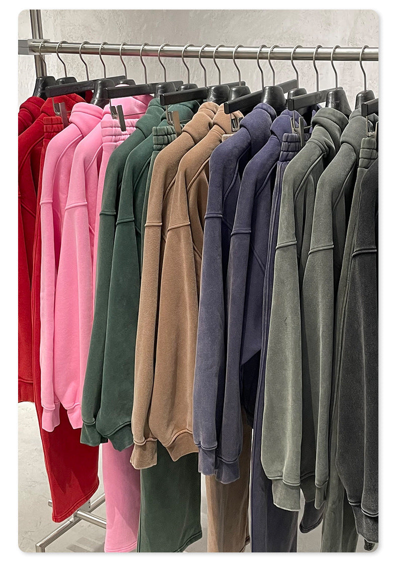 Mens Oversized 42%cotton 53%polyester 5%spandex hoodie Set W25805+W25806+K25807