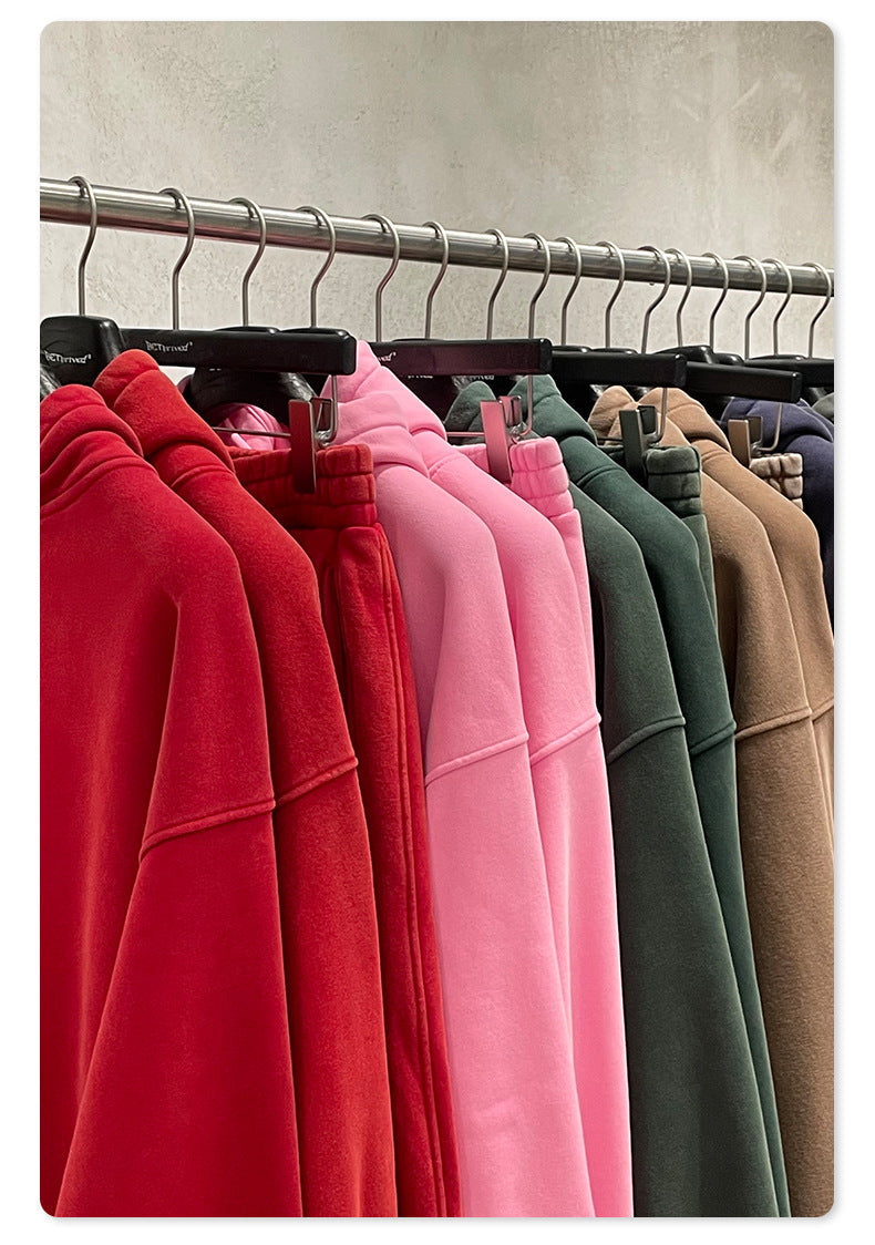 Mens Oversized 42%cotton 53%polyester 5%spandex hoodie Set W25805+W25806+K25807