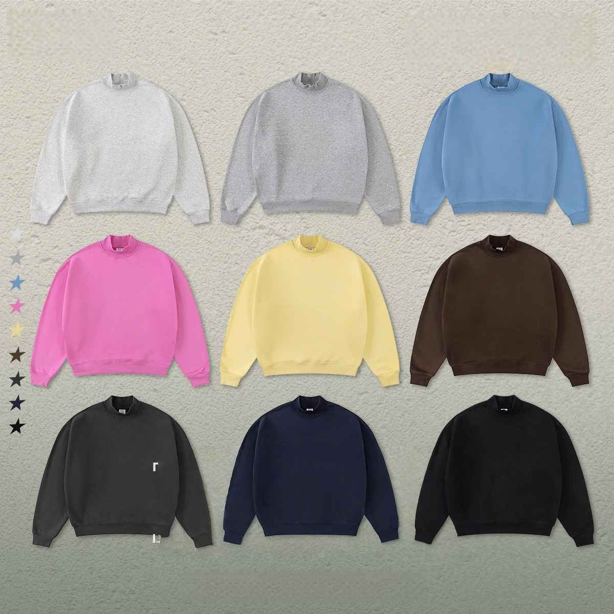Mens Streetwear 42%cotton 53%polyester 5%spandex Hoodie Set W25810+W2406+K2580+K2408 - High-neck sweatshirt print logo 11