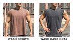 Mens Washed Distressed 100%cotton Tank Top WASH-BX69 print logo 18