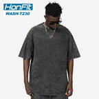 Mens Washed Vintage 100%cotton T Shirt WASH-T230 print logo 5