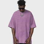 Mens Washed Vintage 100%cotton T Shirt WASH-T230 print logo 1