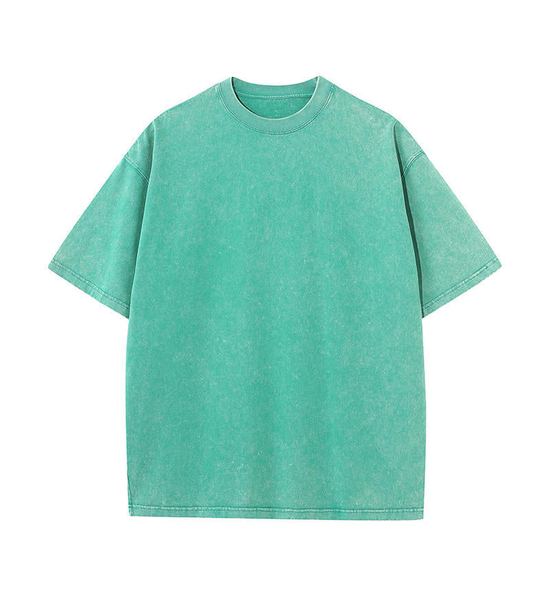 Mens Washed Vintage 100%cotton T Shirt WASH-T230 print logo 21