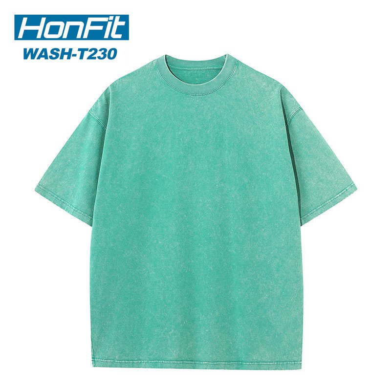 Mens Washed Vintage 100%cotton T Shirt WASH-T230 print logo 9