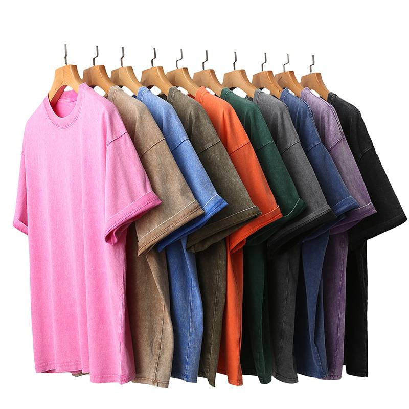 Mens Washed Vintage 100%cotton T Shirt WASH-T230 print logo 2