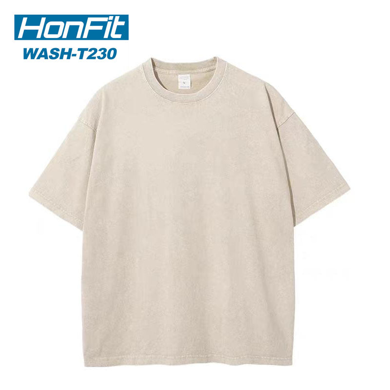 Mens Washed Vintage 100%cotton T Shirt WASH-T230 print logo 10